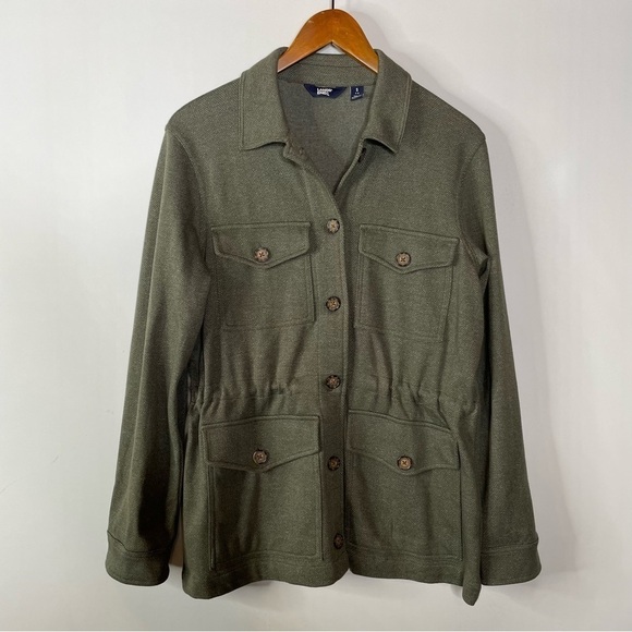 Lands’ End Womens Casual Army Green Cotton Shacket Size Small - Picture 1 of 5